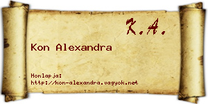 Kon Alexandra névjegykártya